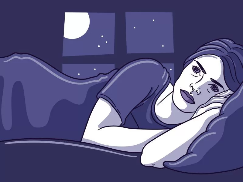 Gece düşünmekten uyuyamıyorum sorunu yaşayan ve uykuya dalamayan kişi