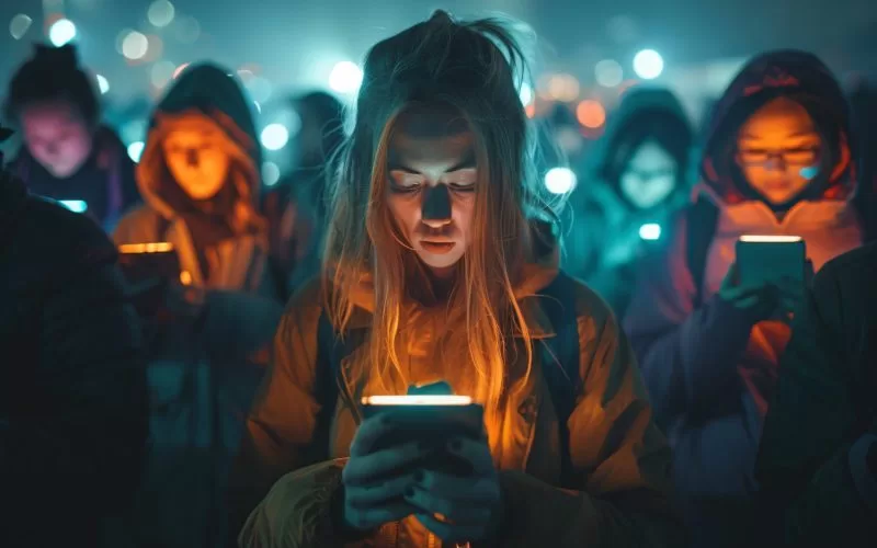 Telefon bağımlılığı yaşayan ve sürekli ekran kullanan kişiler